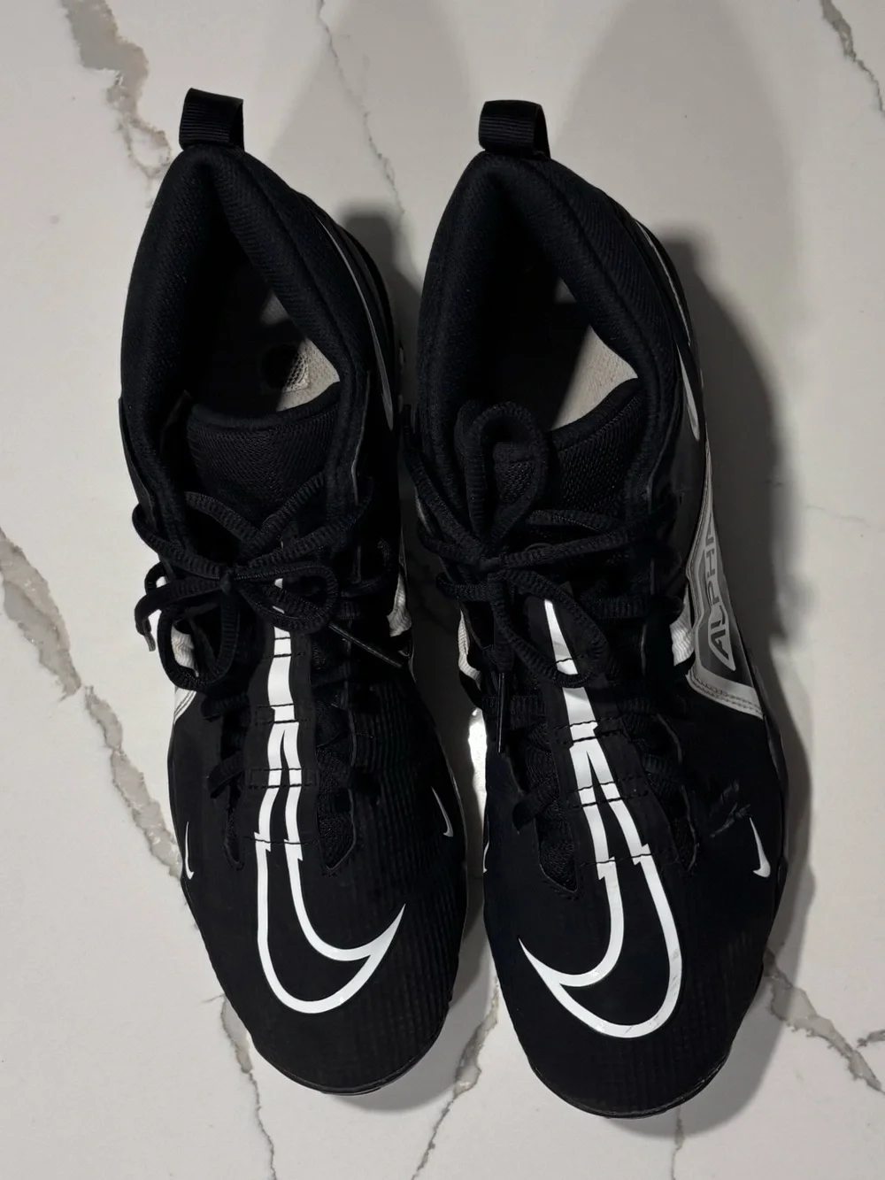 Nike Alpha Fastflex Football Cleats Men’s 10 CV0582-001 Black White Molded Studs